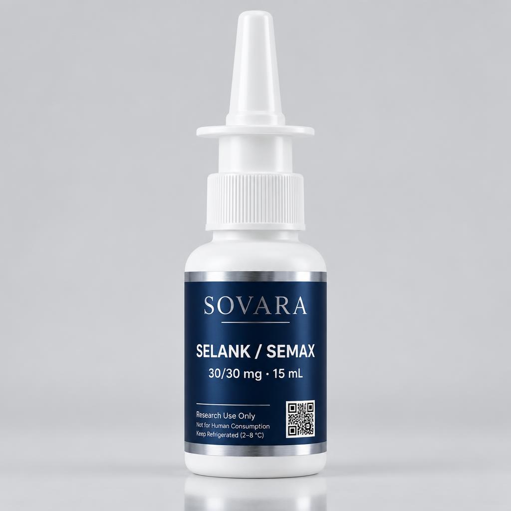 Selank / Semax Nasal Spray 30/30 mg in 15 mL research vial